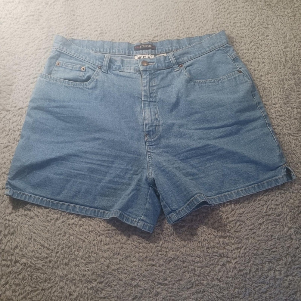Bill Blass Stretch Denim Shorts Womens 16 Blue Light Wash High Rise Jean Shorts